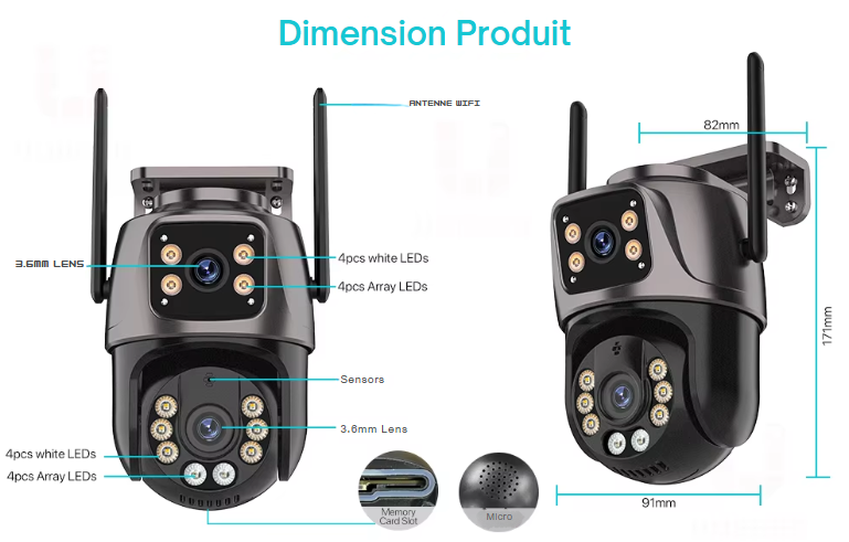 Caméra de Surveillance Extérieure Wi-Fi